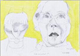 Double autoportrait sans pitié (3183), 10.01.1999, Bleistift, Acryl/Papier, 42.9 x 60.9 cm