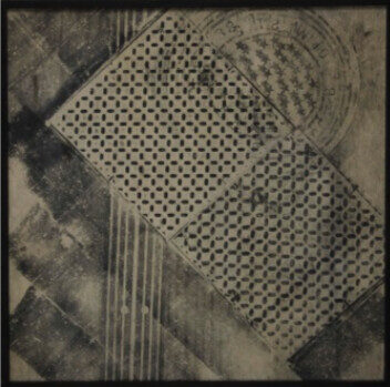 Tred Squares, c. 1953–55, Frottage on Vebril, 91.4 x 91.4 cm